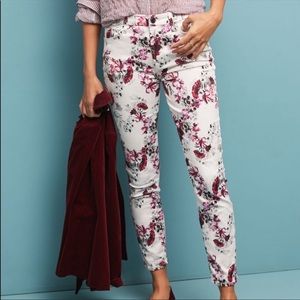 Jen7 for Anthro by 7 For All Mankind Floral Jean